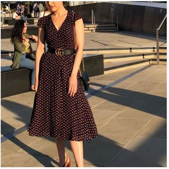 NEW Reformation Sz XS Carina Snake Print Wrap Midi Dress - Picture 2 of 9